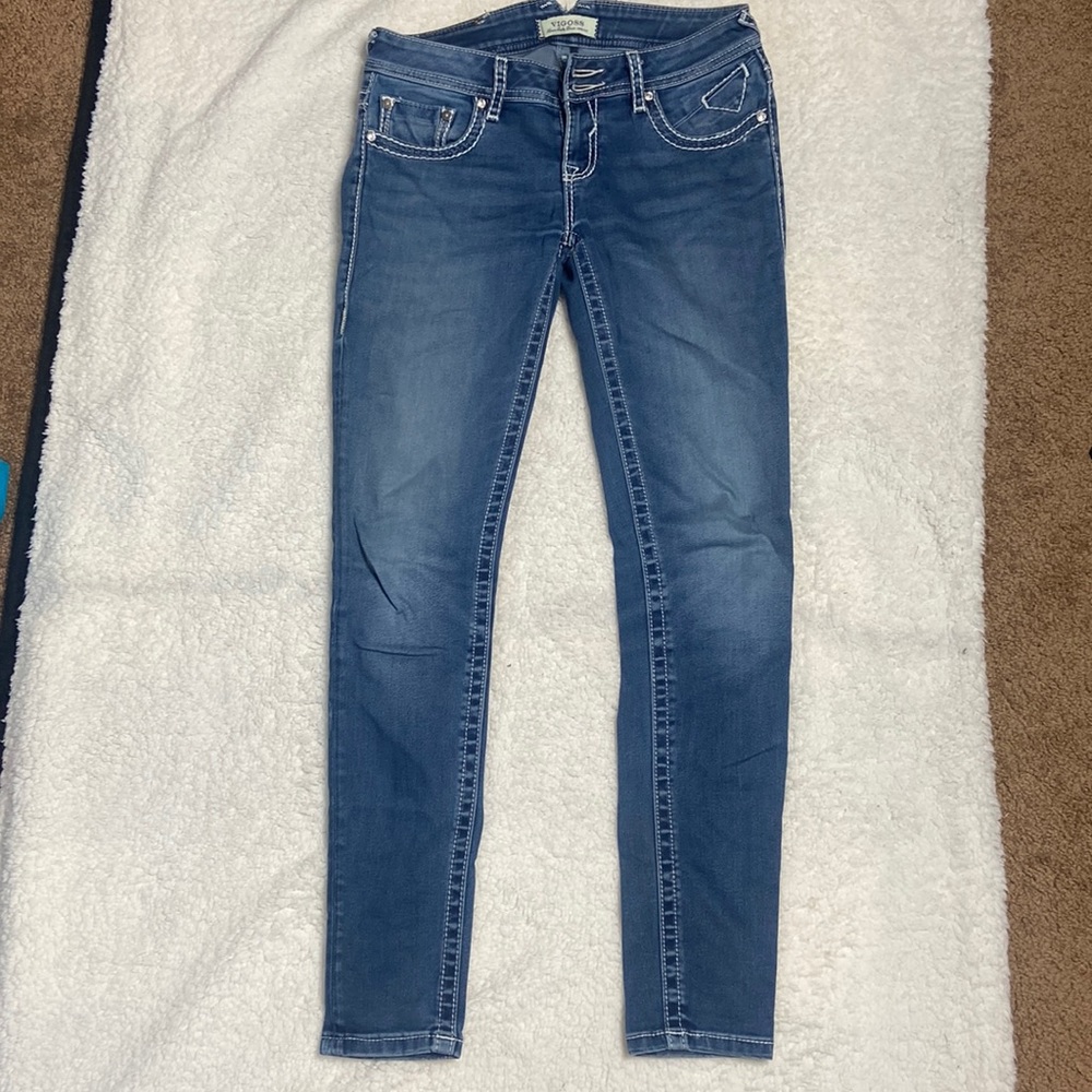 Vigoss tradition denim jeans with diamond detail size 7